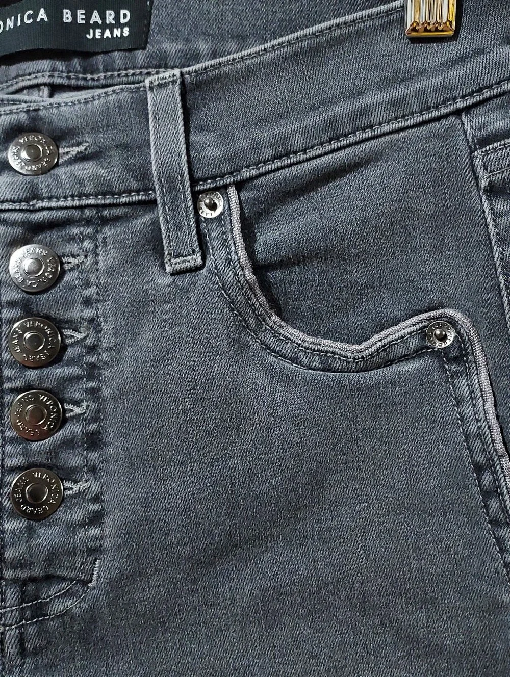 Veronica Beard Jeans 26/2 Debbie Skinny High Rise 5 Button Fly Distressed Hem